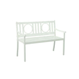 45" White Metal Garden Patio Bench