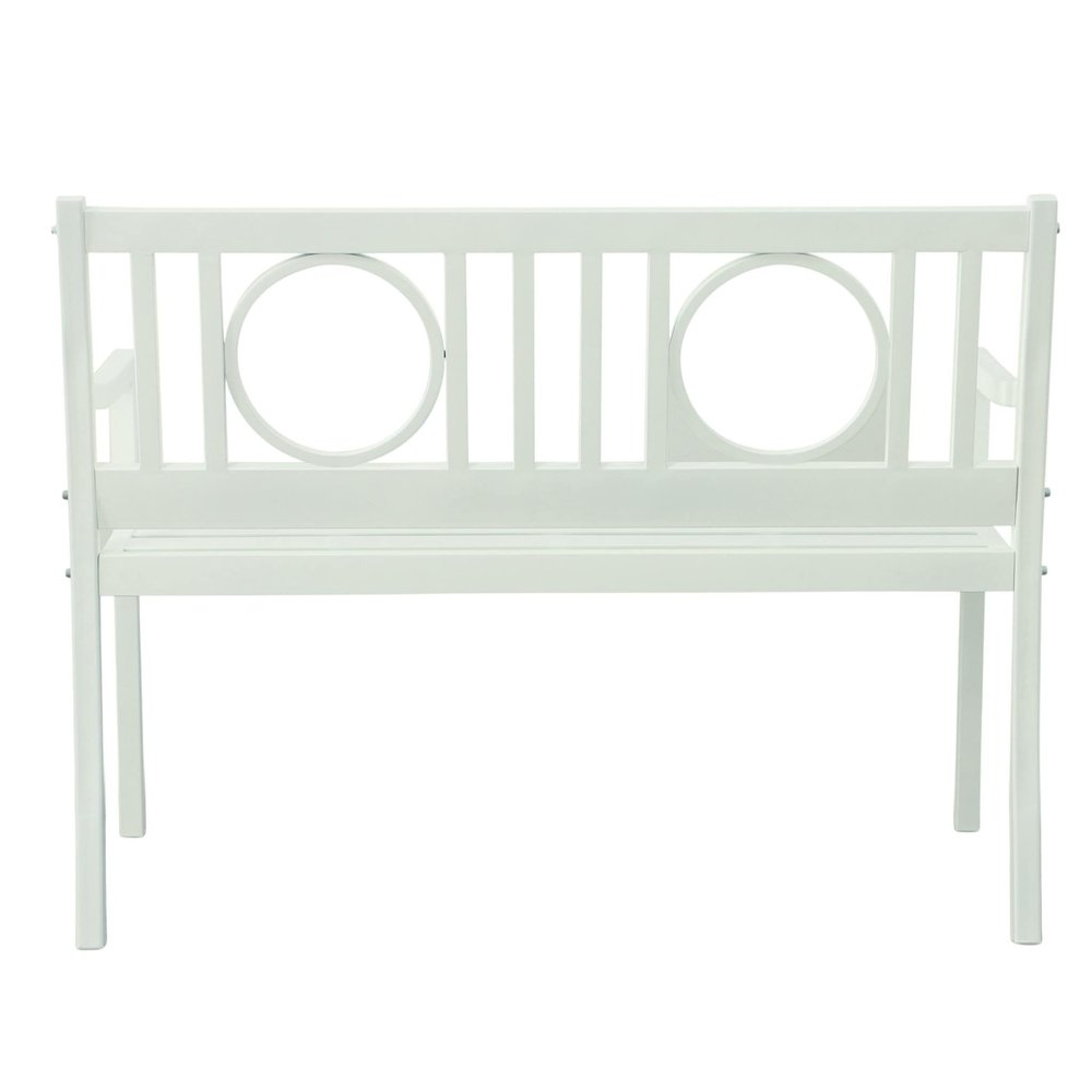 45" White Metal Garden Patio Bench
