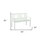 45" White Metal Garden Patio Bench