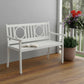 45" White Metal Garden Patio Bench