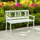 45" White Metal Garden Patio Bench