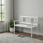 45" White Metal Garden Patio Bench