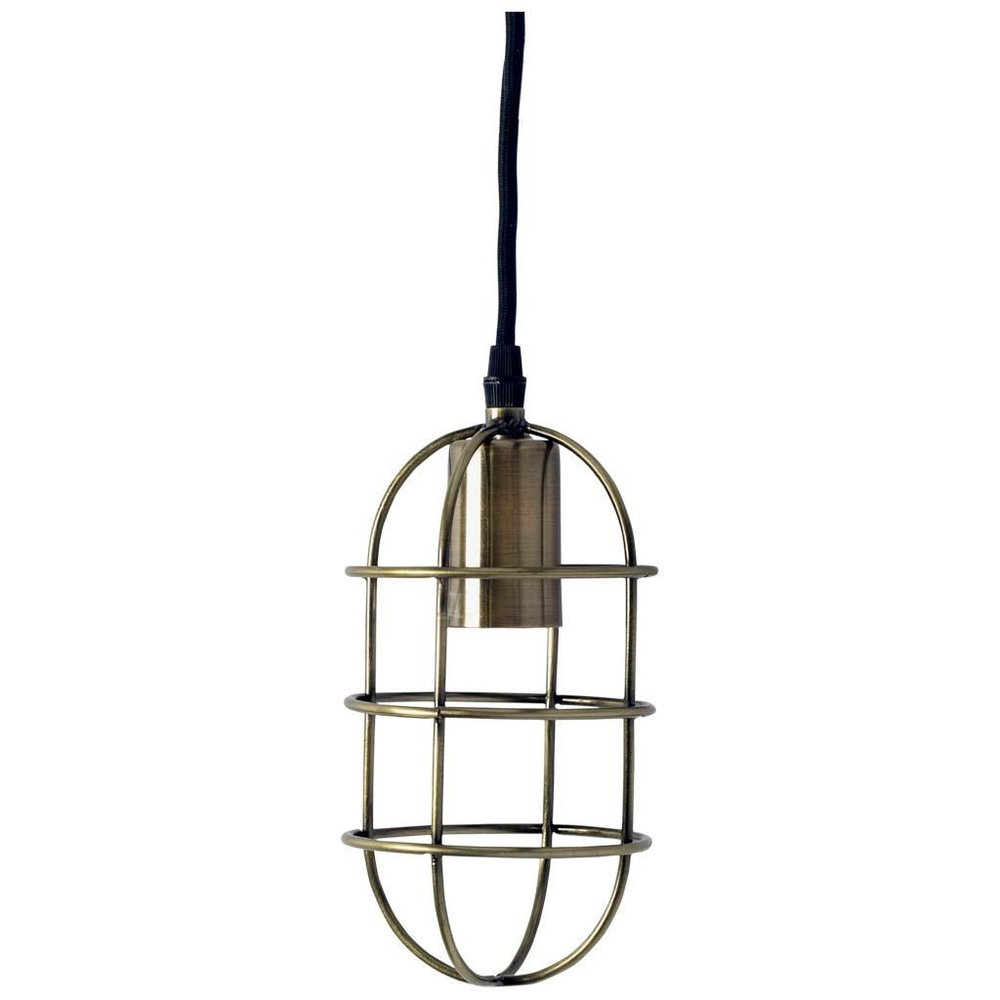 Gold Single Metal Dimmable Ceiling Light With Antiqued Brass Shades