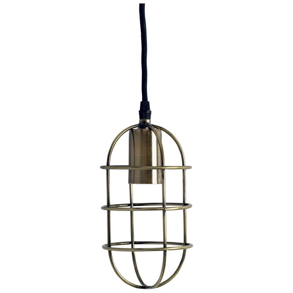 Gold Single Metal Dimmable Ceiling Light With Antiqued Brass Shades