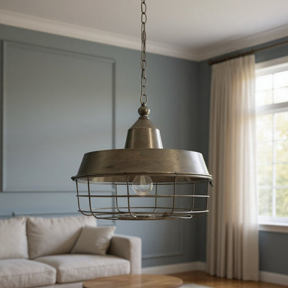 Gold Single Metal Dimmable Ceiling Light With Gold Shades