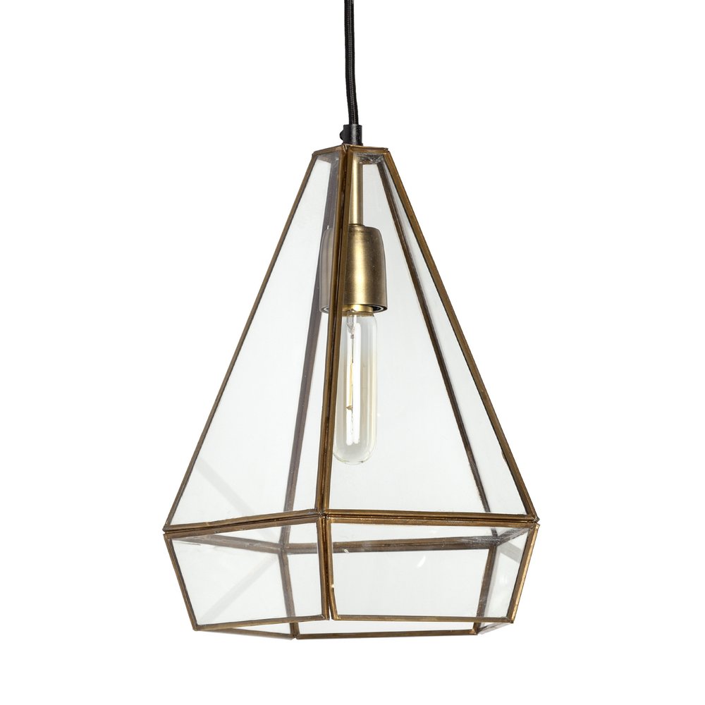 Clear Single Metal Dimmable Ceiling Light With Clear Shades