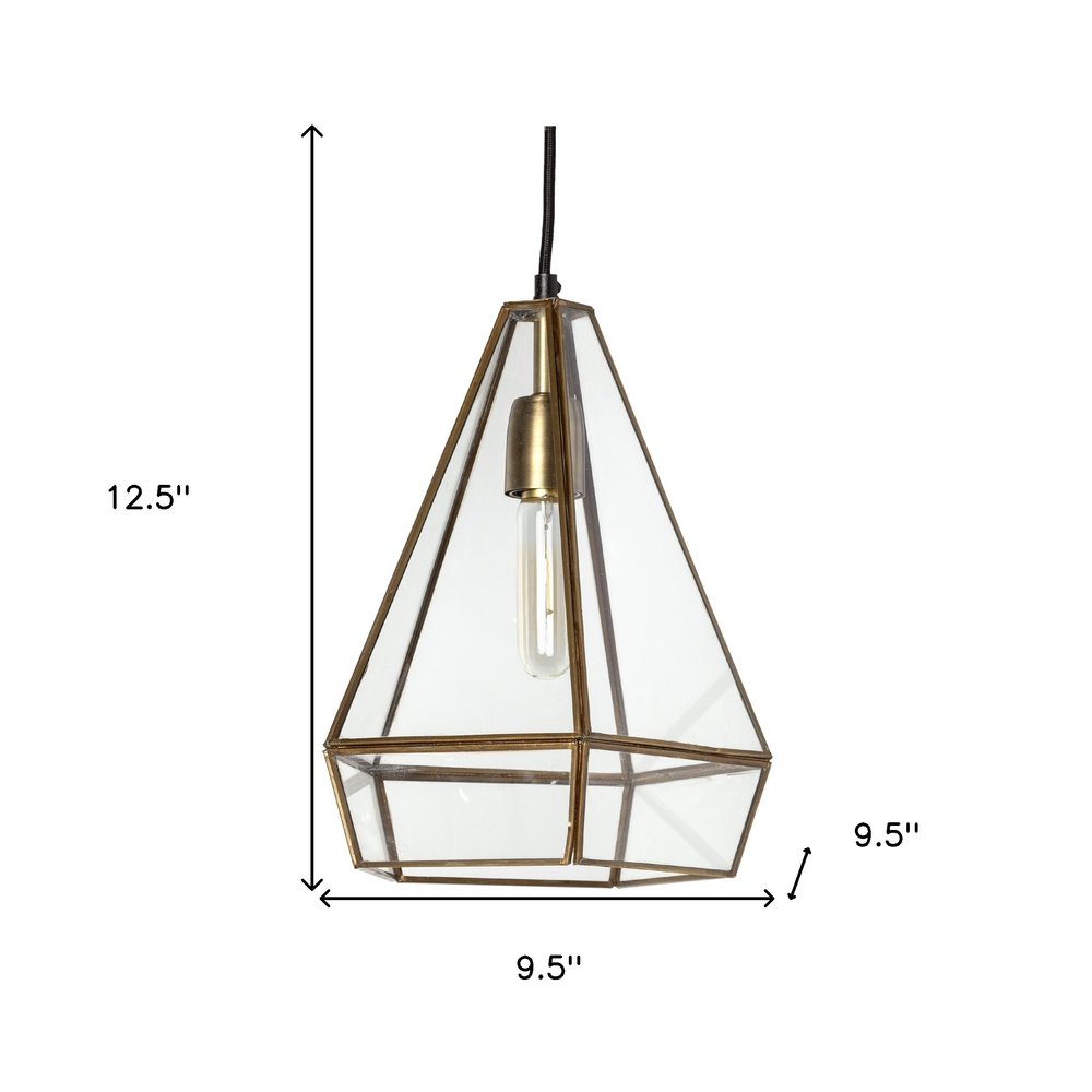 Clear Single Metal Dimmable Ceiling Light With Clear Shades