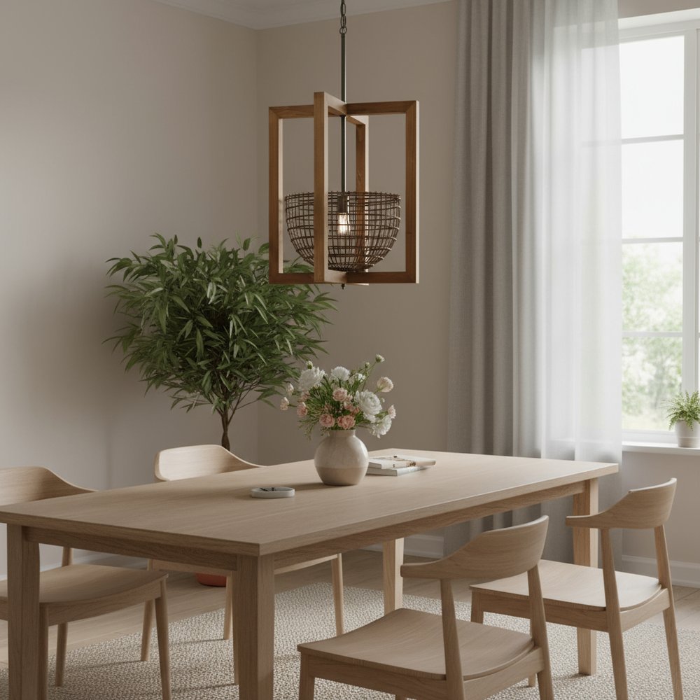 Brown Single Metal Dimmable Ceiling Light With Brown Shades