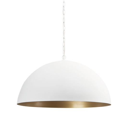 White Single Metal Dimmable Ceiling Light With White Shades