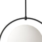 Black And White Single Metal Dimmable Ceiling Light With White Shades