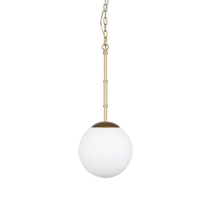 Gold And White Single Metal Dimmable Ceiling Light With White Shades