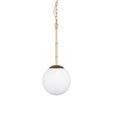 Gold And White Single Metal Dimmable Ceiling Light With White Shades