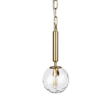 Clear And Gold Single Metal Dimmable Ceiling Light With Clear Shades