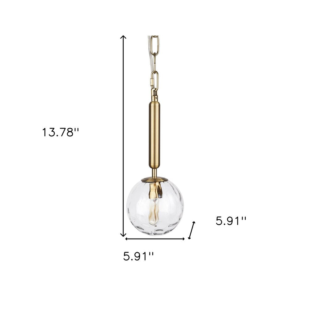 Clear Single Metal Dimmable Ceiling Light With Clear Shades