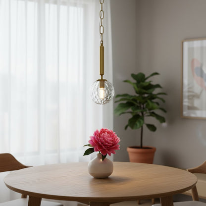 Clear Single Metal Dimmable Ceiling Light With Clear Shades