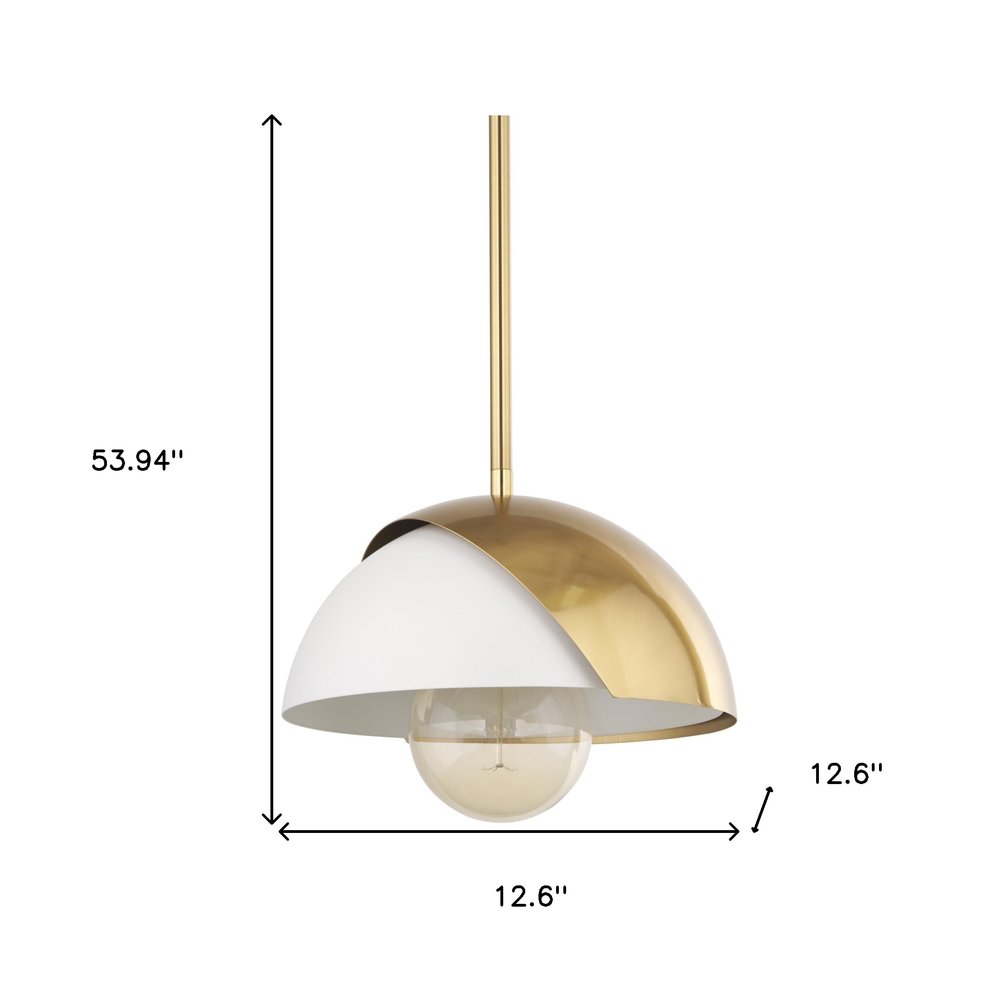 White Single Metal Dimmable Ceiling Light With White Shades
