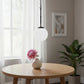 Black And White Single Metal Dimmable Ceiling Light With White Shades