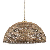 Brown Single Rattan Dimmable Ceiling Light With Brown Shades