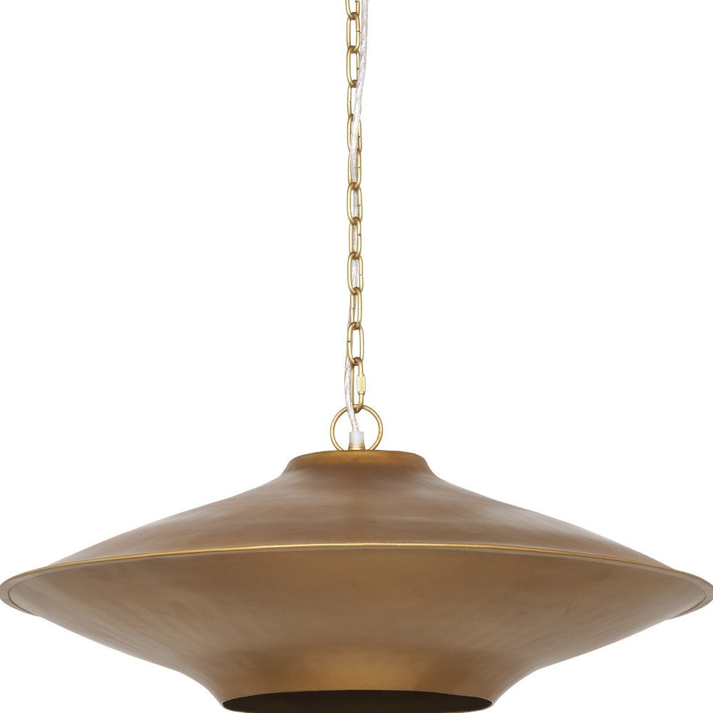 Gold Single Metal Dimmable Ceiling Light With Gold Shades
