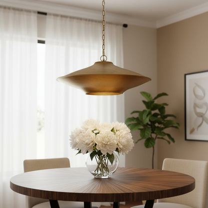 Gold Single Metal Dimmable Ceiling Light With Gold Shades