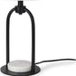 22" Black Round Bedside Lamp With Drum Shade