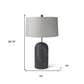 29" Navy Blue Round Bedside Lamp With Drum Shade