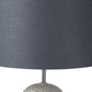 29" Beige Round Bedside Lamp With Drum Shade