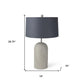 29" Beige Round Bedside Lamp With Drum Shade