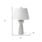27" Gray Round Bedside Lamp With Empire Shade