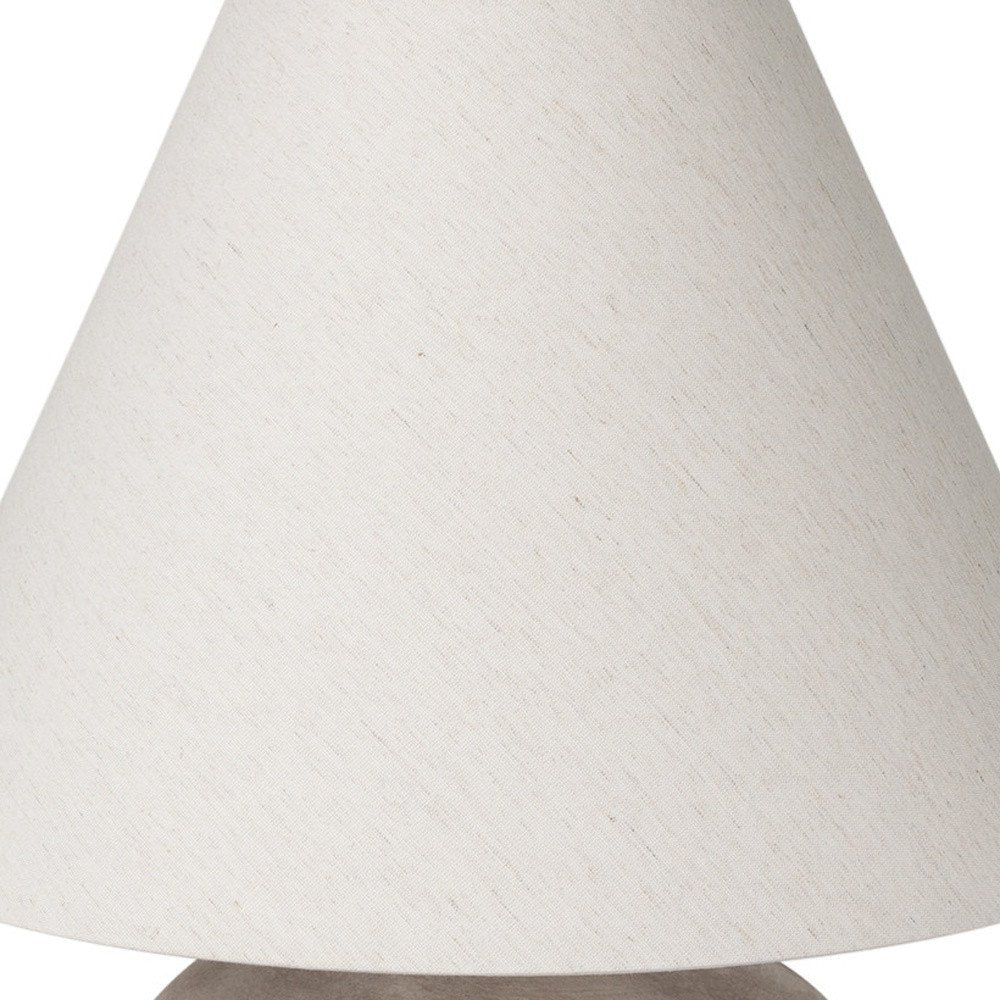 28" Beige Round Bedside Lamp With Drum Shade
