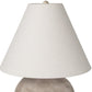 28" Beige Round Bedside Lamp With Drum Shade