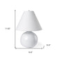 11" White Round Bedside Lamp With Empire Shade
