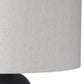 30" Black Round Bedside Lamp With Drum Shade