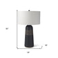 30" Black Round Bedside Lamp With Drum Shade
