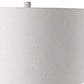 30" Cream Round Bedside Lamp With Drum Shade