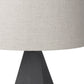 30" Black Round Bedside Lamp With Drum Shade
