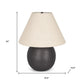 24" Black Round Bedside Lamp With Empire Shade