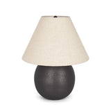 24" Black Round Bedside Lamp With Empire Shade