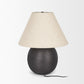 24" Black Round Bedside Lamp With Empire Shade