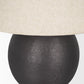 24" Black Round Bedside Lamp With Empire Shade