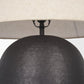 24" Black Round Bedside Lamp With Empire Shade
