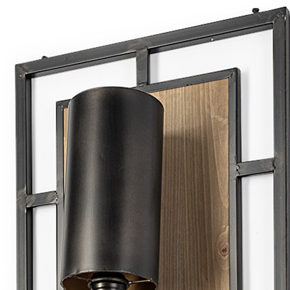 57" Black Metal Corner Wall Light