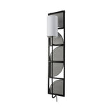 47" Black Metal and Fabric Wallchiere Sconce