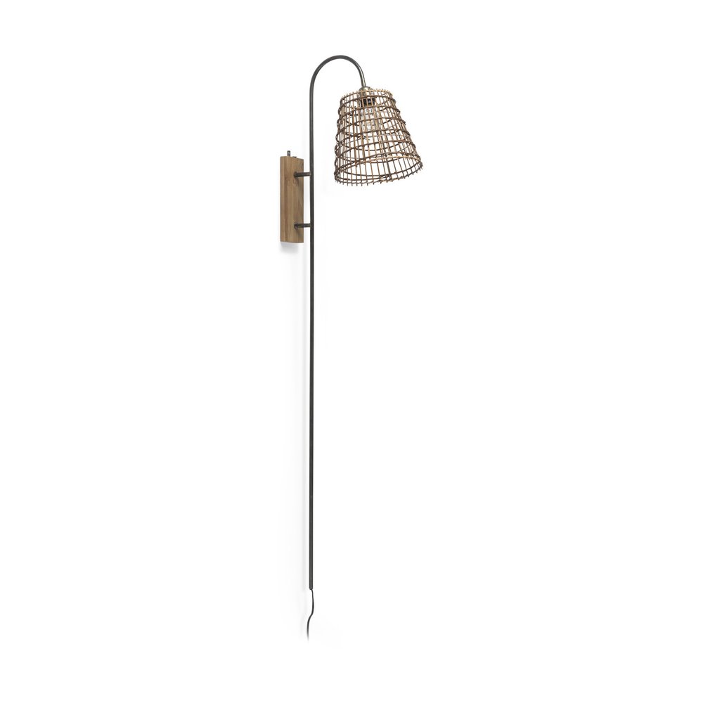 16" Brown Metal Corner Wall Light