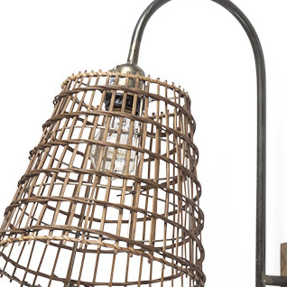 16" Brown Metal Corner Wall Light