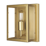11" Gold Metal Corner Wall Light