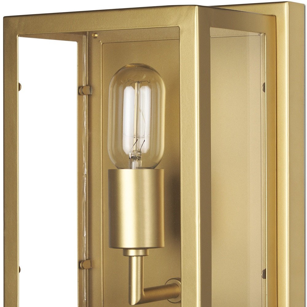 11" Gold Metal Corner Wall Light