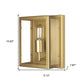 11" Gold Metal Corner Wall Light