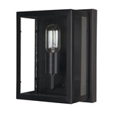 11" Black Metal Corner Wall Light