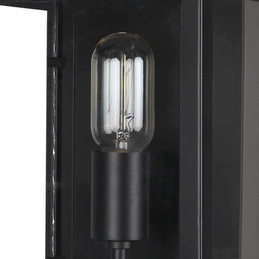 11" Black Metal Corner Wall Light